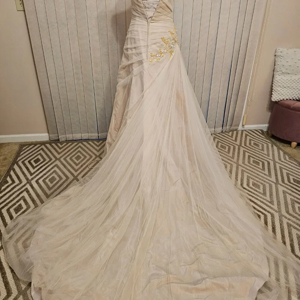 The Anjolique Wedding dress Champagne in 8 NWT - Picture 5 of 10